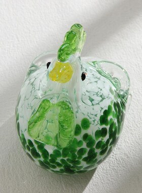 淄博博山琉璃摆件工艺品可爱菜鸡公仔辣鸡玩偶白菜鸡创意摆件礼物