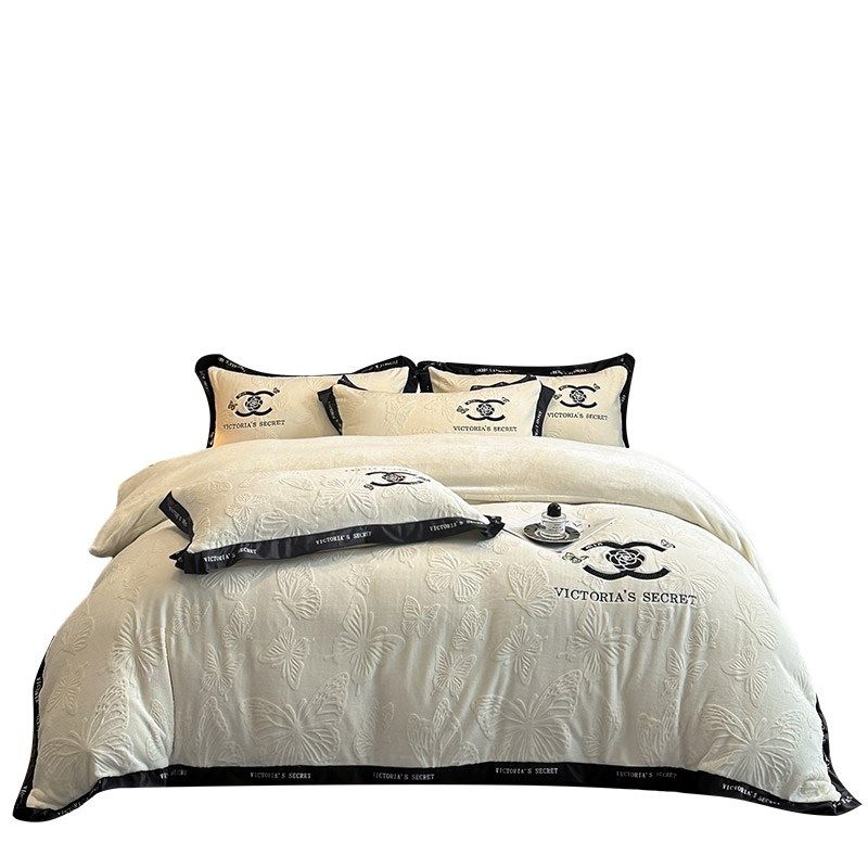 牛奶绒四件套202l5新款冬季加绒双面法兰绒床单被套床上三件套加 - 图0