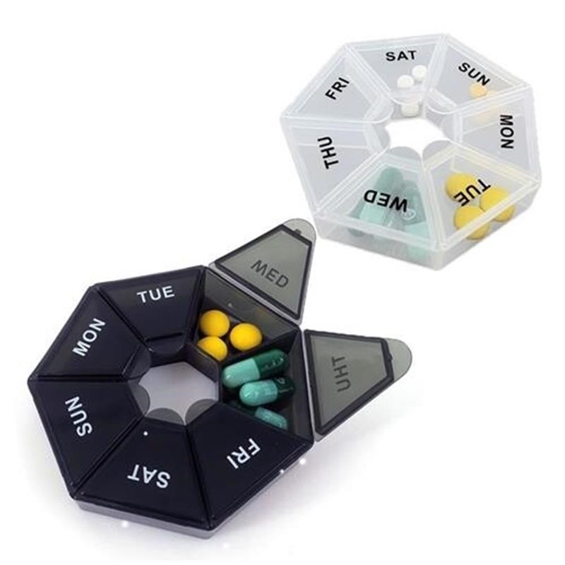 1Pcs Pill Case Plastic 7 Days Tablet Candy Box Portable Stor - 图0