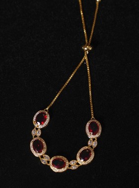 阿尔忒弥斯复古精致轻奢微镶法D式高级感锆石抽拉可调节手链