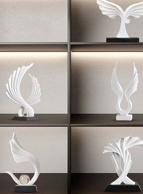 轻奢高档酒柜f摆件电视柜玄关家居装饰品办公室风生水起现代高级