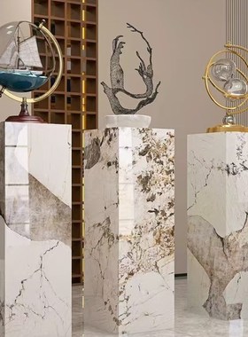 岩板底座落地摆件轻奢高档客厅大D理石底座底座增高台展台展示架