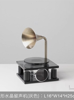 留声机唱片书g房模型轻奢立式创意样板间售楼复古黑胶简约桌面摆