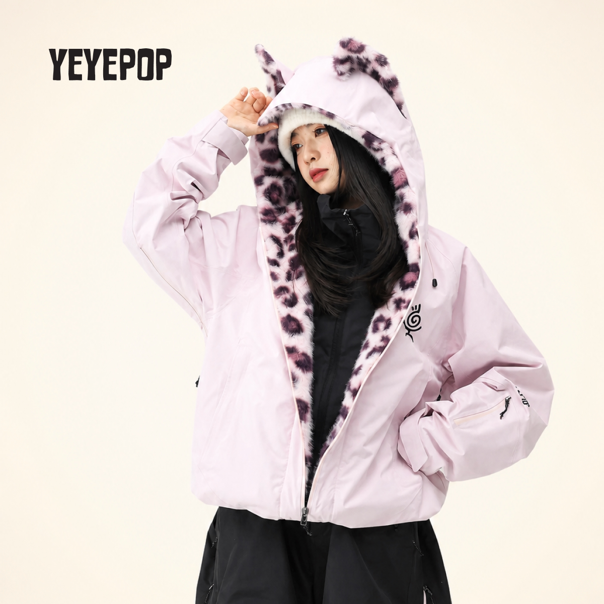 YEYEPOP斑比豹猫新款男女防风耐磨户外套装