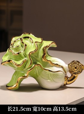 白菜摆件招财陶瓷客厅发财八方来财酒柜办公室装饰V品乔迁开业礼