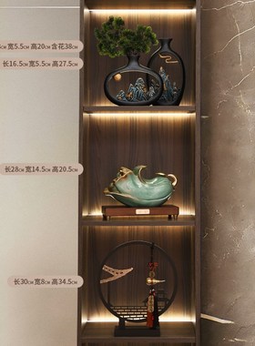 新中式金玉白菜摆件百财招财办公室装饰品开业礼物高端Z陶瓷工艺