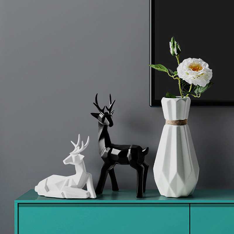 北欧陶瓷福鹿电视柜摆件简约现代花瓶家居饰品客厅轻奢酒柜装饰品,淘宝优惠券,粉丝福利购,淘宝优惠卷