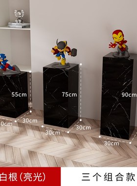 大理石摆件客厅玄关酒店会所轻奢岩板G装饰立柱雕塑花架落地式底