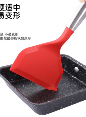 304不锈钢玉子烧硅胶煎铲锅铲鸡蛋卷厚蛋烧煎饼铲烙饼不粘锅铲子