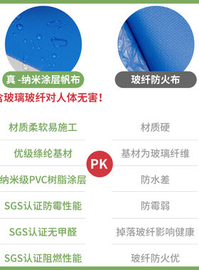 中央空调阻燃纳米帆布出风口软连结耐高温三防布防火防水抗菌防霉