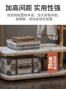 铁艺衣架落地卧室大理石纹衣帽架简约现代衣架置物架简易挂衣架子