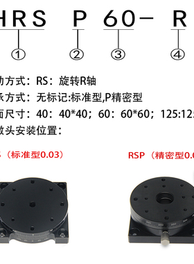 R轴旋转滑台手动精密微调位移平台角度调节分度盘RSP60/40/90/125
