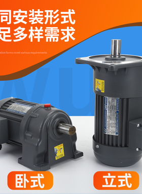 三相380V齿轮减速电机立式变频可调速齿轮马达200W400W750W1500W