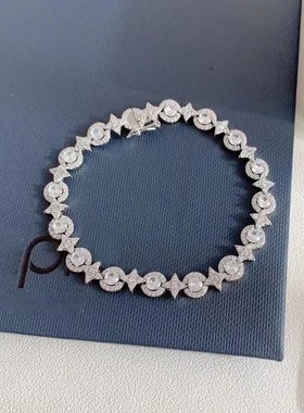 六芒星系列密镶双流星项炼圆圈可调节手錬六芒星T手饰送人情人节