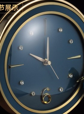 彩铜座钟摆件翠鸟中式创意时钟家居客厅卧室装饰品乔迁商务礼品