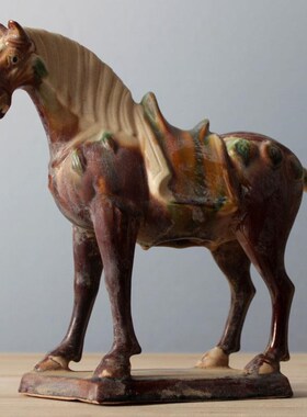 陶瓷马摆件仿古六骏马唐三彩生肖马摆设客厅装饰工艺品马到成功