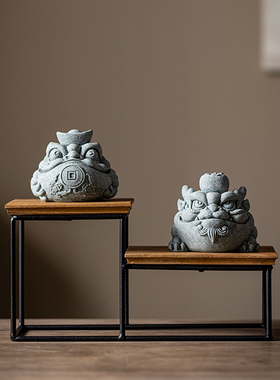 实木铁艺小号博古架子迷你桌面置物架C茶几摆件底座工艺礼品摆饰