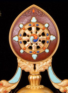 道 藏宝菩提B宝摆件式 慧家用黄铜八吉祥中号西藏用吉祥八款