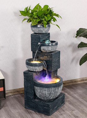 高山流水摆件循环水客厅鱼缸加湿器假山喷泉水景观阳台小鱼池造景