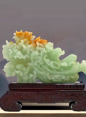 玉白菜摆件招财客厅玄关办公室酒柜装饰品送新居乔迁公司开业礼物