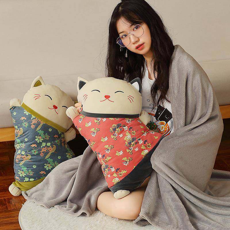 猫抱枕办公室护腰靠垫客厅睡觉沙发靠枕被子两用二合一毯子女,淘宝优惠券,粉丝福利购,淘宝优惠卷