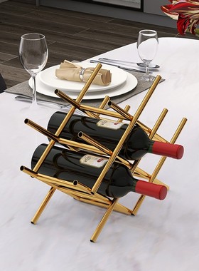 创意金属红酒架摆件轻奢酒柜x客厅餐桌现代简约实用收纳家居装饰