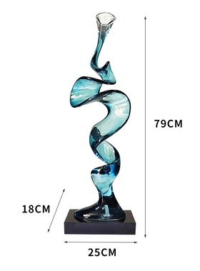 现代酒店别墅家居客厅电视柜抽象艺术摆件透N明树脂雕塑桌面装饰