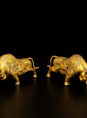 纯铜牛摆件财牛运牛仿古铜器招财牛礼品铜工艺品T小号铜牛炒股铜