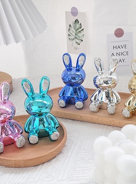 汽车摆件轻奢镶钻卡通兔子车载中控台装I饰用品大全女神款高档礼