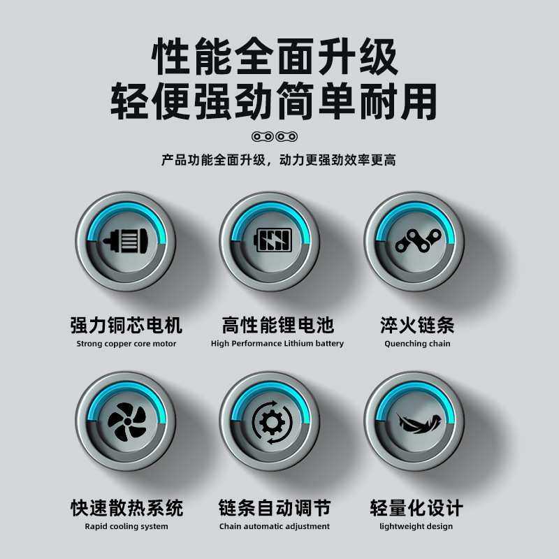 8寸无刷充电式锂电单手电锯小型家用手持锯电动锯柴户外伐木外贸,淘宝优惠券,粉丝福利购,淘宝优惠卷