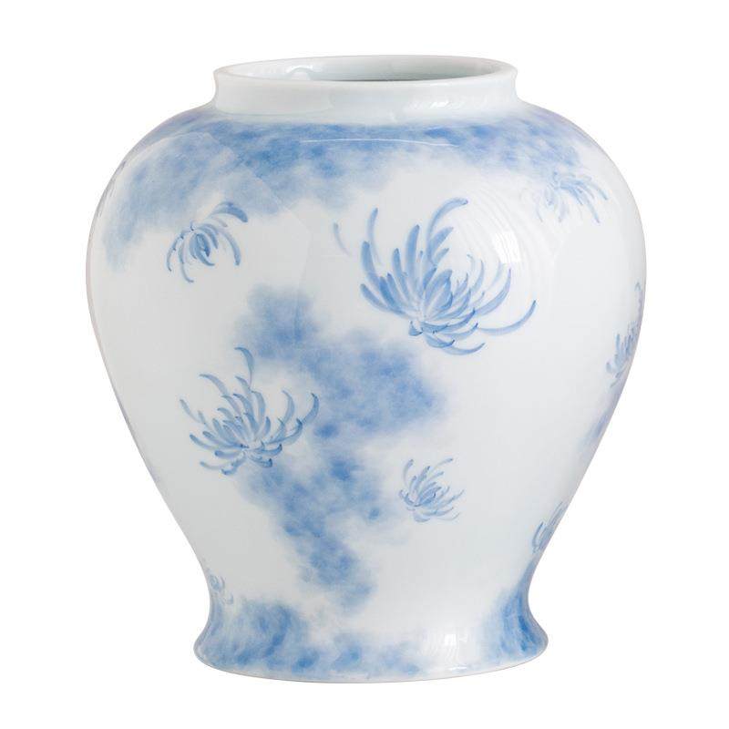 蜀门手绘青花瓷复古陶瓷花瓶装饰干花鲜花家居客厅插花摆件电视柜,淘宝优惠券,粉丝福利购,淘宝优惠卷