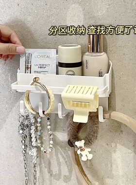发箍收纳神器浴室鲨鱼夹发圈头绳收纳架头饰发夹展示架壁挂置物架