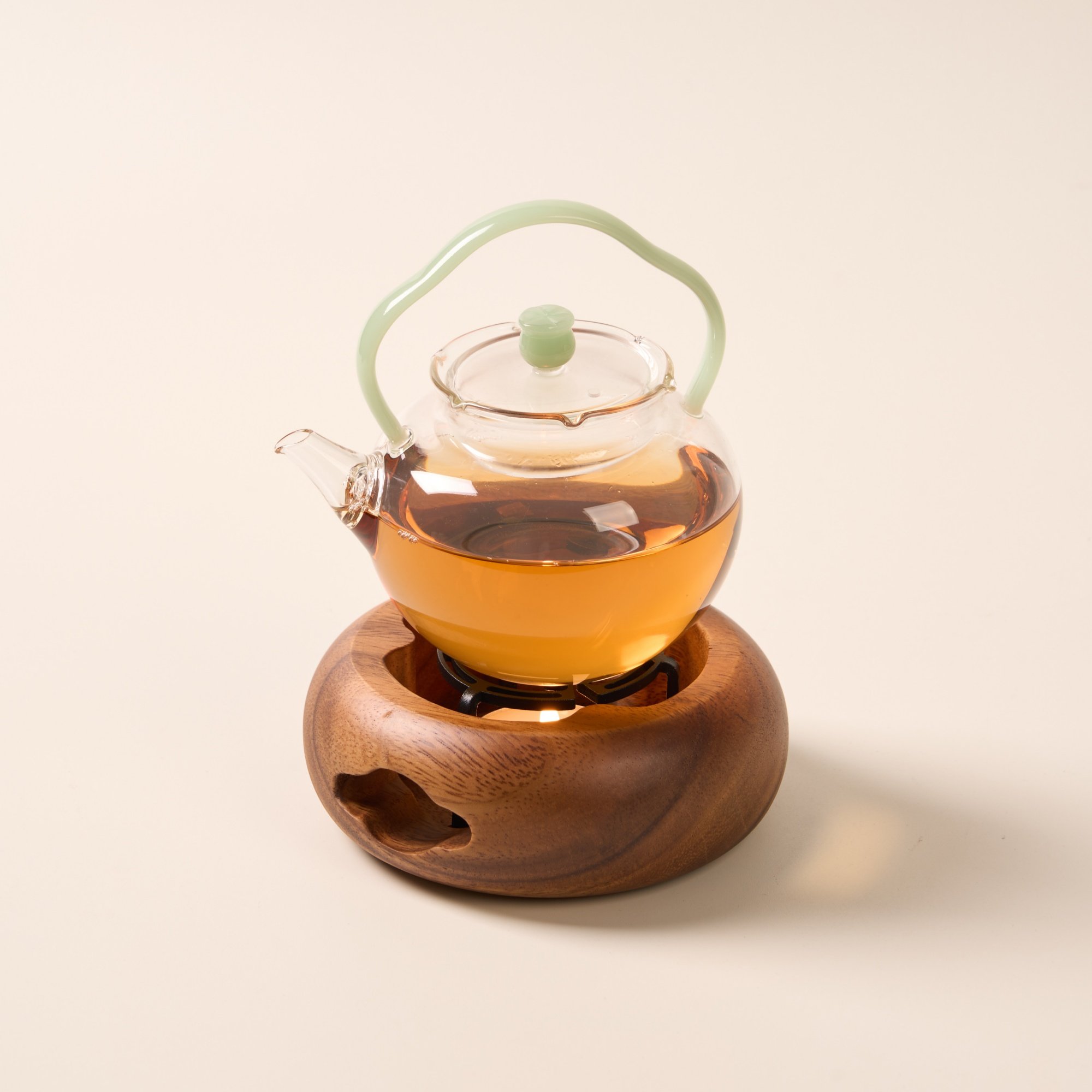 了堂斋胡桃木温茶炉蜡烛加热家用室内煮茶器复古围炉暖茶炉底座,淘宝优惠券,粉丝福利购,淘宝优惠卷