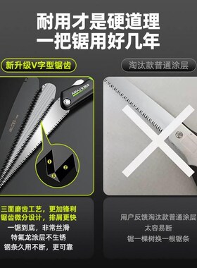 手锯木工锯锯子家用小型手持手工剧伐木据木头锯树神器切割折叠锯