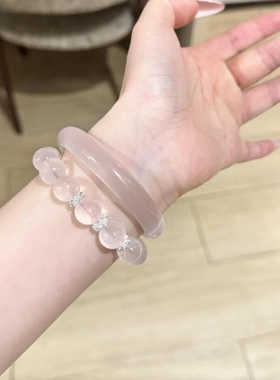 「晴空」天然莫桑比克粉水晶手串精致简约手链女温柔气质可爱手饰