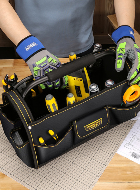 常胜客手提工具包多功能工具箱大容量电工包男专用木工工具袋大号