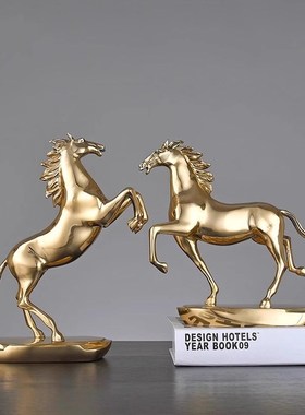 马到成功办公室铜马摆件轻奢客厅B轻奢高档装饰品搬家乔迁新居礼