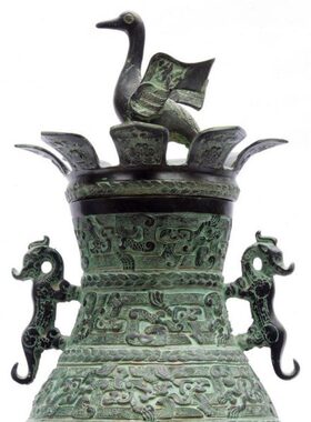 商务礼品瓶礼品 青班德拉斯单家居送礼双耳开业礼品鹤摆件铜仿古