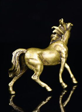 小马摆件铜马到成功马纯铜十二生肖铜马实心小摆件马骏手把件