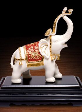 陶瓷定制送客户商务礼品大象摆件漆家居装饰客厅办公室工艺品线雕