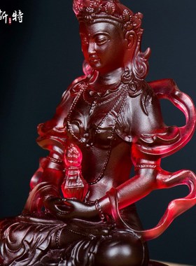 常寿佛琉璃像 西藏客厅装饰用品定制H精美琉璃像家用中式摆件7寸
