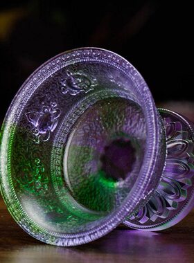 家用圣摆件水琉璃碗杯水杯杯八吉祥供现代供水杯用品供