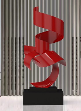 酒店大堂金属落地装饰摆件现代大型抽象铁艺雕塑售楼部艺术品摆设