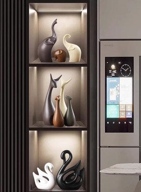 德国轻奢高级感客厅酒柜装饰品摆件套装玄关柜电视柜乔迁新居软装