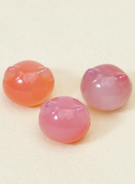 天然盐源玛瑙无脸猫散珠配饰