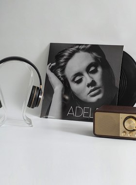 样板间音乐主题装饰品书房书桌仿真唱片耳机摆设客厅酒柜壁柜陈设