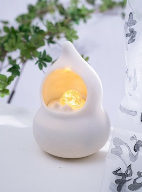 聚财金葫风水球水晶球新中式简约小型流水摆件循环水送礼桌面前台