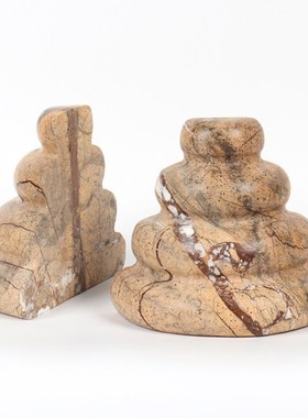 现代大理石书档摆件创意家居客厅书房桌面整理书立书靠装饰品摆件