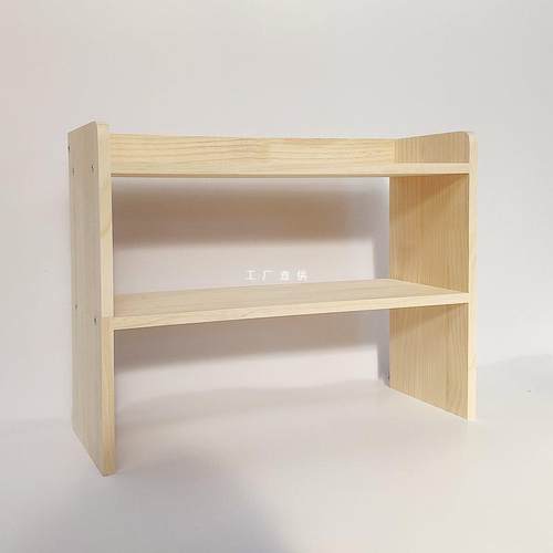 简易实木置物架学生收纳架储物柜办公室飘窗大书柜厨房桌面小书架 - 图0