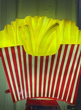 超大仿真汉堡雕塑发光模型店铺门头挂壁装饰创意招牌灯箱雕塑定制